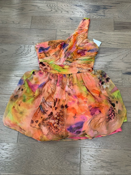 Charlotte Russe Dresses & Skirts - NWT Charlotte Russe One-Shoulder Multicolor Watercolor Print Dress Size 10